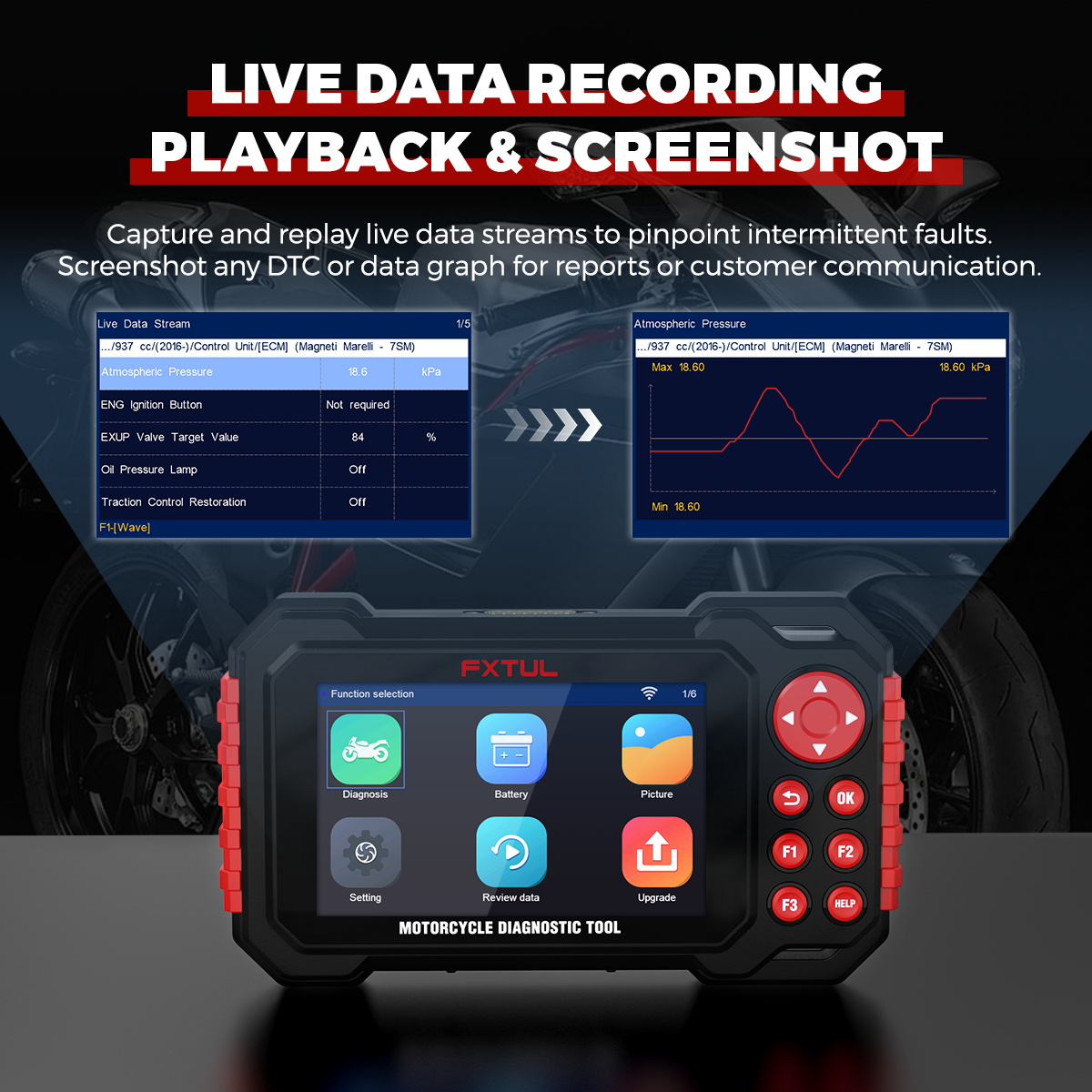 FXTUL M7 Motorcycle Diagnostic Scan Tool Motorcycle Code Reader - Image 12