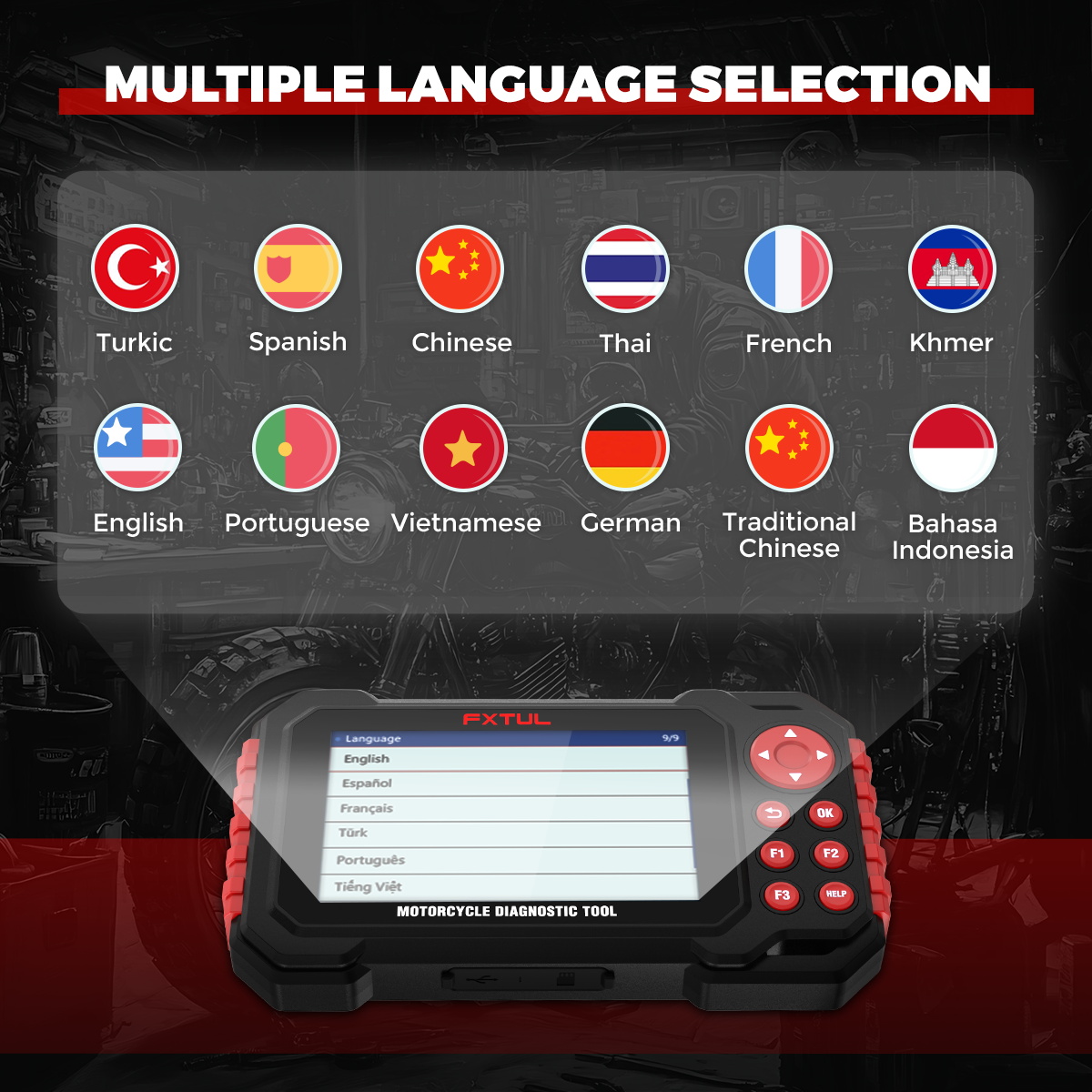 FXTUL M7 Motorcycle Diagnostic Scan Tool Motorcycle Code Reader - Image 11