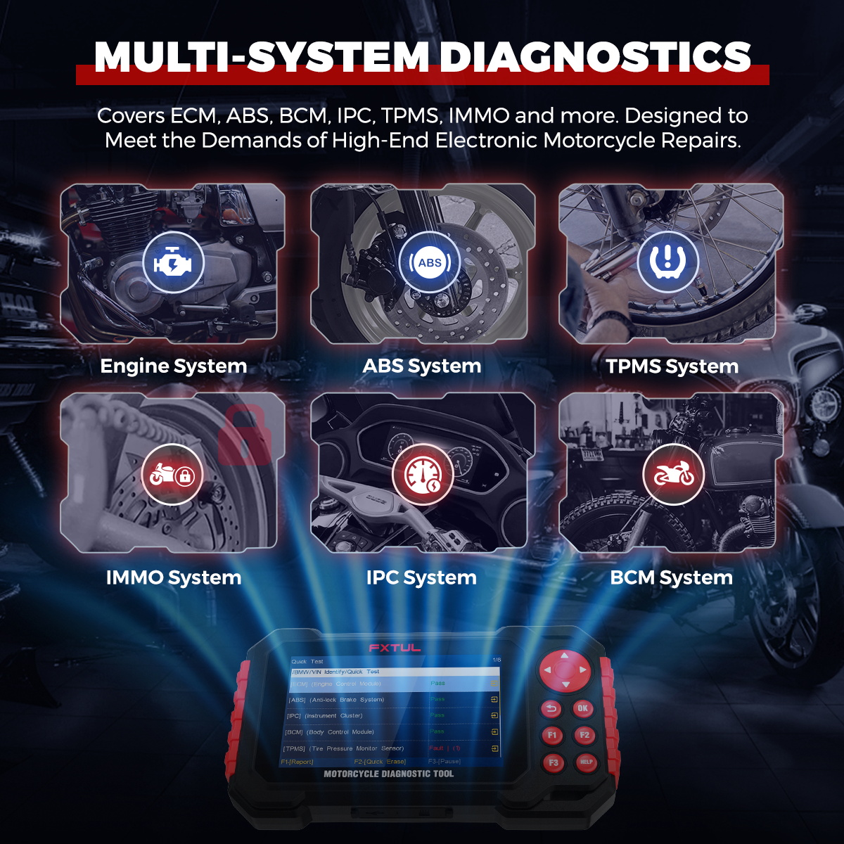 FXTUL M7 Motorcycle Diagnostic Scan Tool Motorcycle Code Reader - Image 14