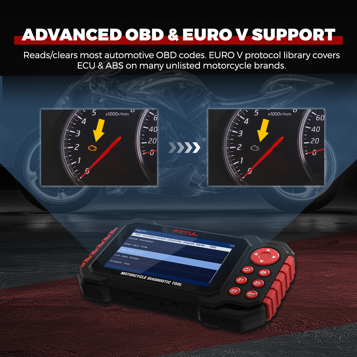 FXTUL M7 Motorcycle Diagnostic Scan Tool Motorcycle Code Reader - Image 10