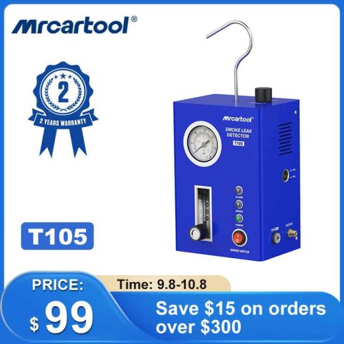 T105 SMOKE LEAK DETECTOR, Mrcartool T105 fire safety tool with alarm, leak detection, and gas sensor for residential or commercial fire prevention.