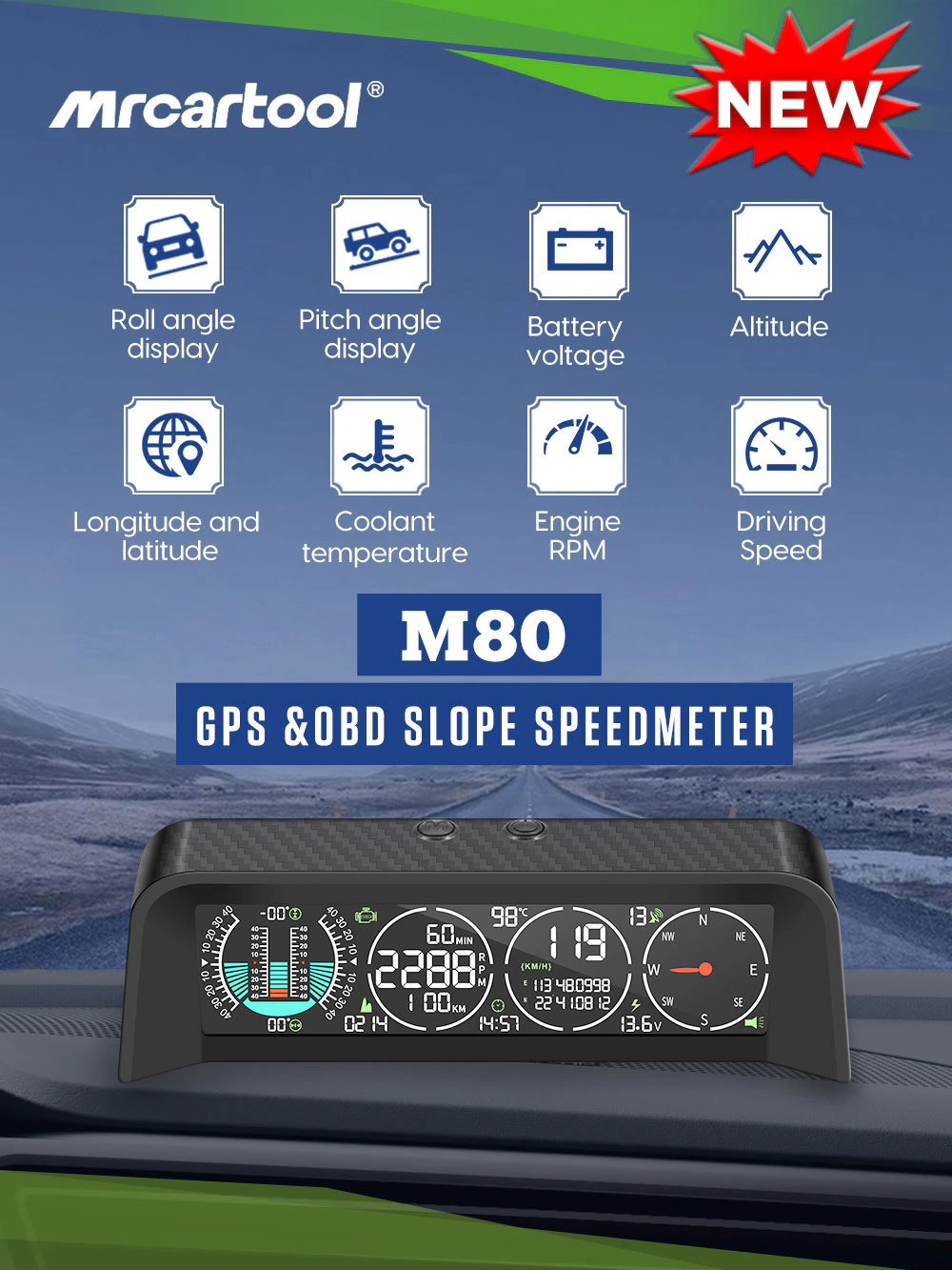 MRCARTOOL M80 Car GPS Head up Display